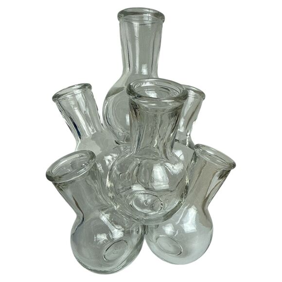 VTG 7-Tube Clear Bud Vase Flower Arranger  Mid Century Floral Frog Original 7 - Picture 4 of 7